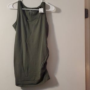 Maternity Side Ruched Scoop Neck Tank